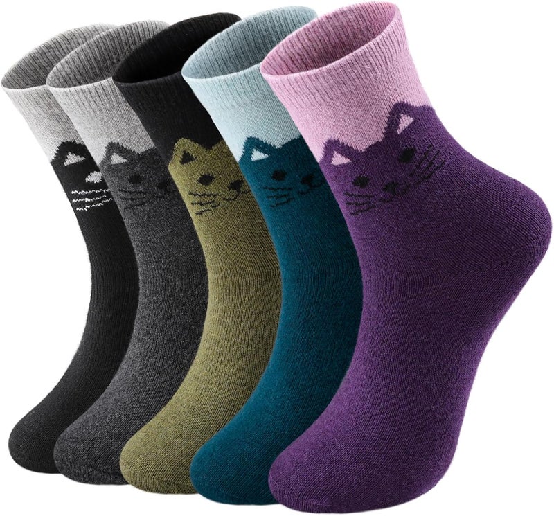 Pleneal Wool Socks for Women - Womens Wool Socks Winter Warm Cozy Knit Sock for Women Men - Image 1